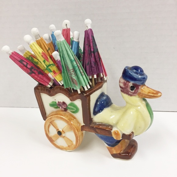 Vintage Other - VTG Duck Wagon Planter Japan Retro Decor